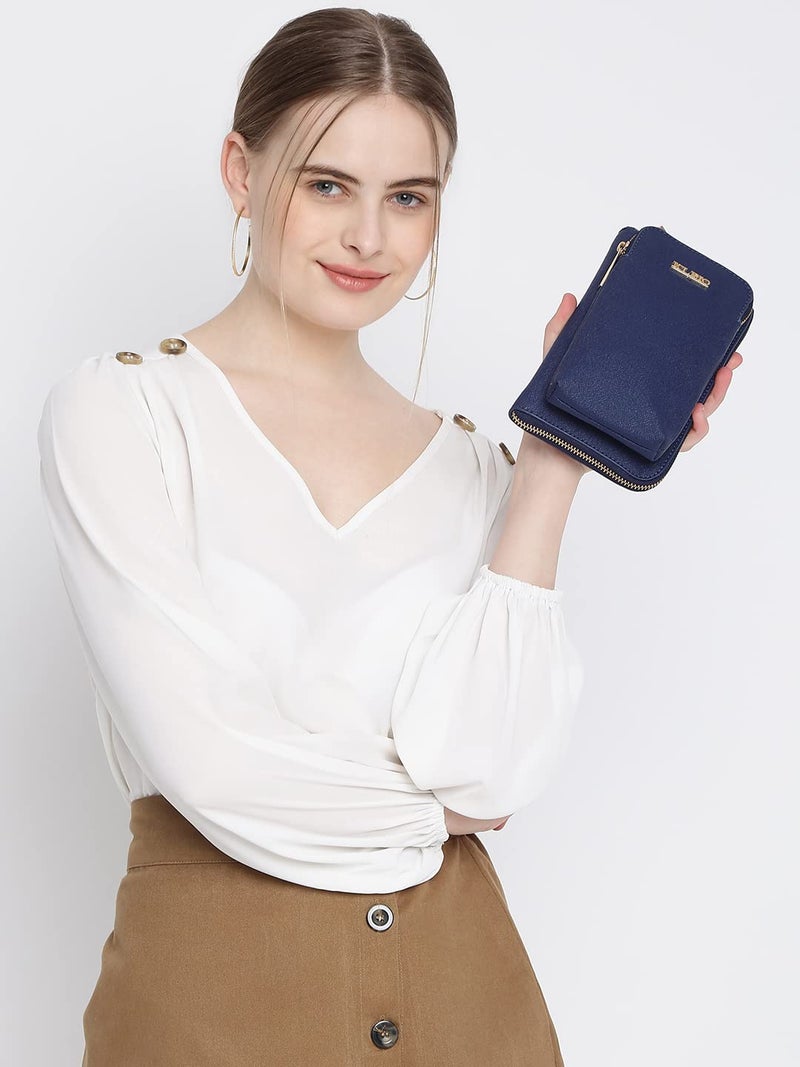 KLEIO PU Leather Multifunctional Mobile Sling Bag - Royal Blue - Image 2